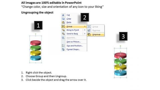 Ppt Theme 3d Illustration Of 4 Stages Free Firm Presentation Course 1 Design