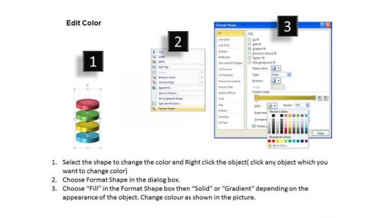 Ppt Theme 3d Illustration Of 4 Stages Free Firm Presentation Course 1 Design
