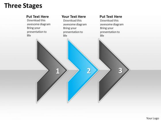 Ppt Three Stages Steps Working With Slide Numbers Arrows PowerPoint Templates