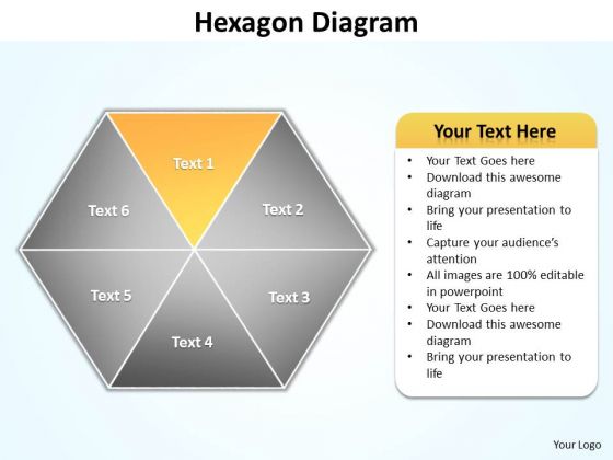 Ppt Yellow Factor Hexagon Cause And Effect Diagram PowerPoint Template Editable Templates