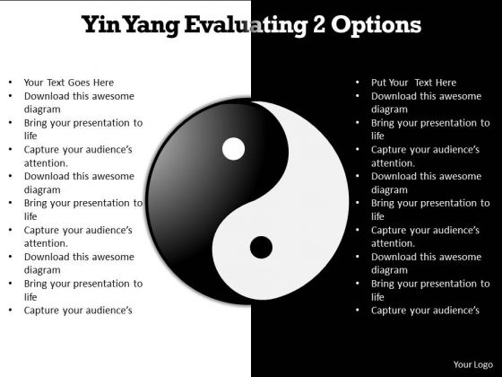 Ppt Yin Yang Evaluating 2 Options PowerPoint Templates