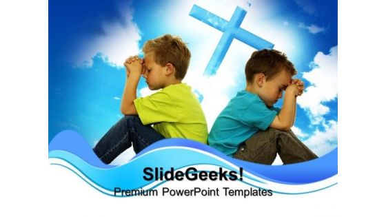 Praying Friends Children PowerPoint Templates And PowerPoint Themes 0712