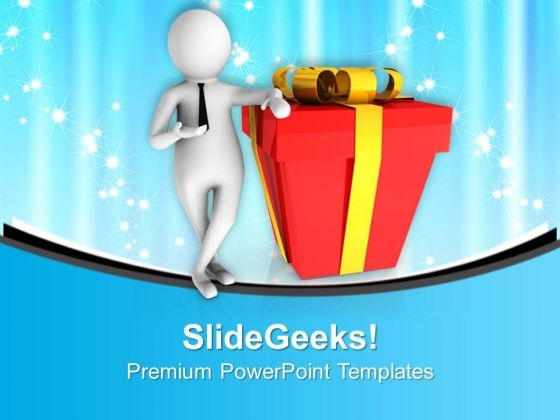 Presenting Christmas Gifts PowerPoint Templates Ppt Backgrounds For Slides 0713
