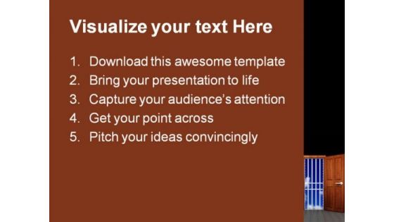 Prison Door Business PowerPoint Themes And PowerPoint Slides 0711