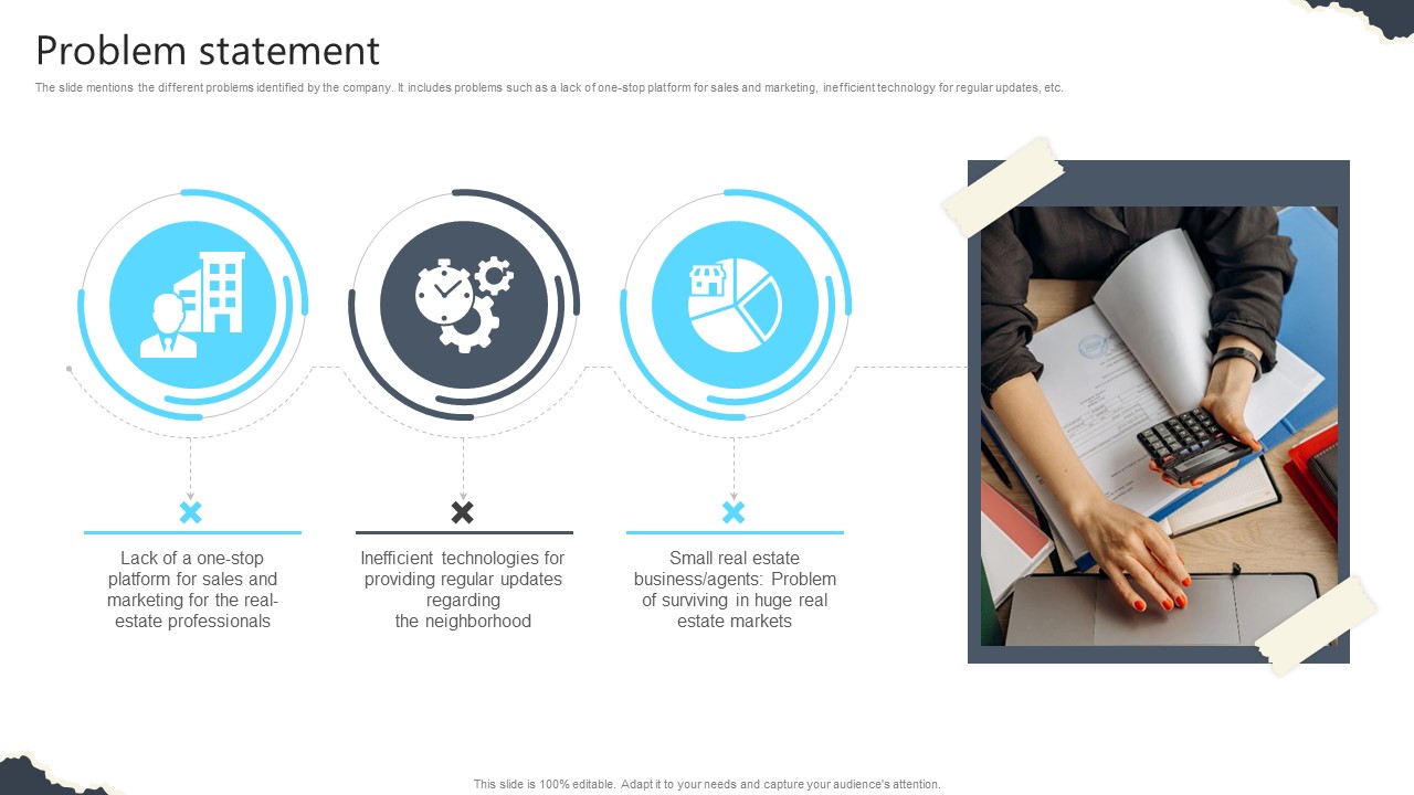 Problem Statement Real Estate Platform Investor Funding Elevator Pitch Deck