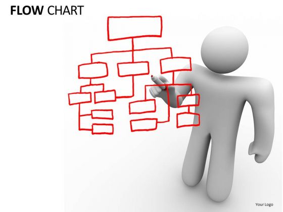 Process Stages Line Diagram PowerPoint Slides