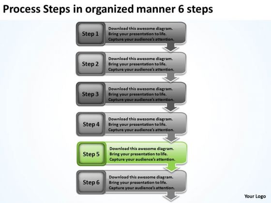 Process Steps In Organized Manner 6 Sample Business Proposal Outline PowerPoint Slides