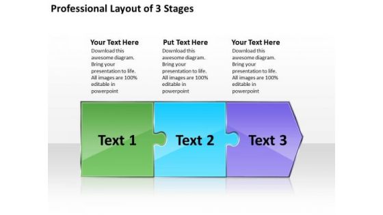 Professional Layout 3 Stages Oil Flow Chart PowerPoint Templates