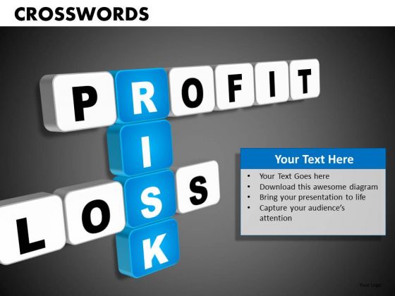 Profit Loss Risk Crosswords PowerPoint Templates