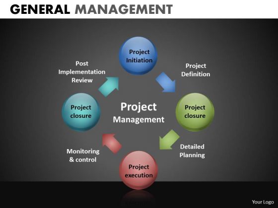 Project Management Process Circle Chart PowerPoint Templates
