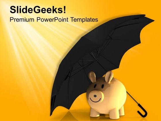 Protection Under Umbrella Savings Finance PowerPoint Templates Ppt Backgrounds For Slides 0313