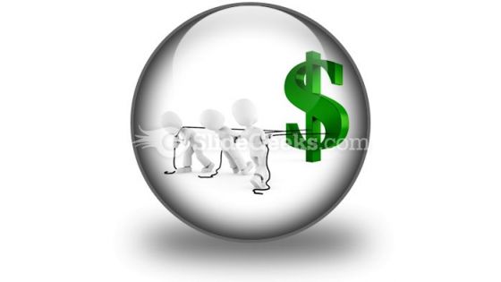 Pulling Dollar Symbol PowerPoint Icon C