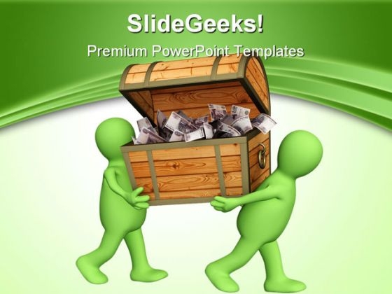 Puppets With Treasure Money PowerPoint Background And Template 1210