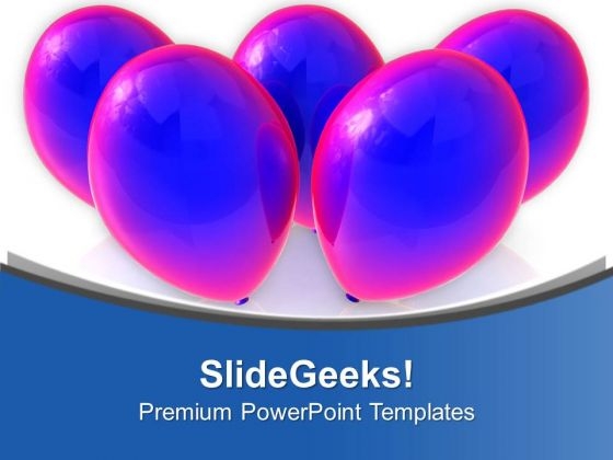 Purple Balloons For Party Theme PowerPoint Templates Ppt Backgrounds For Slides 0513