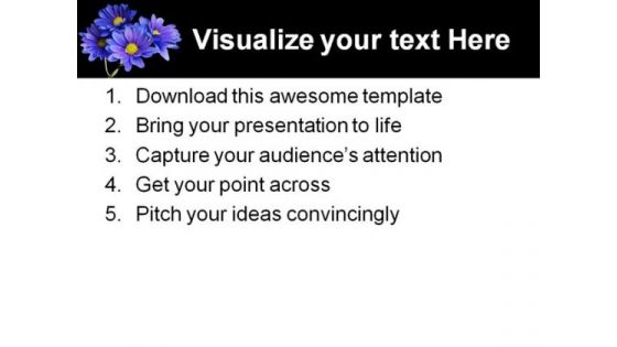 Purple Flowers Nature PowerPoint Template 0610