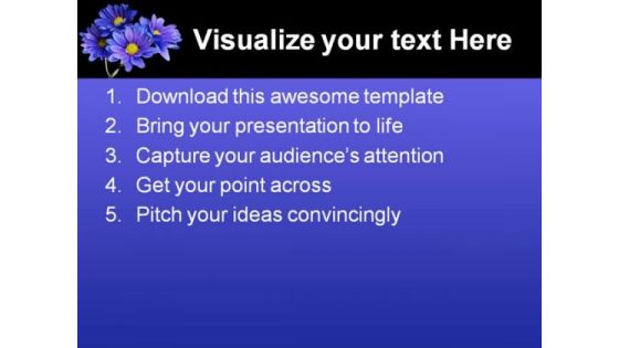 Purple Flowers Nature PowerPoint Template 0610
