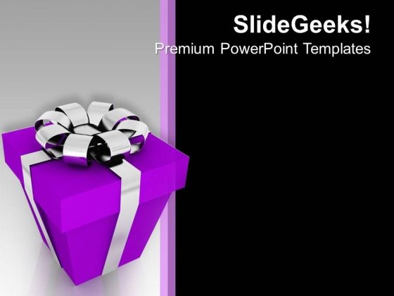 Purple Gift Box Christmas Festival Peace PowerPoint Templates Ppt Backgrounds For Slides 1212