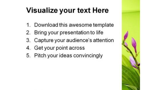 Purple Hosta Nature PowerPoint Template 1110