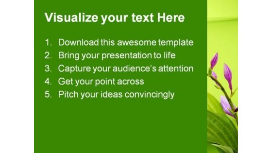 Purple Hosta Nature PowerPoint Template 1110
