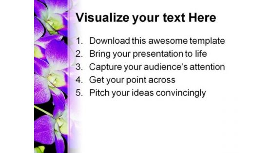 Purple Orchid Nature PowerPoint Template 0610