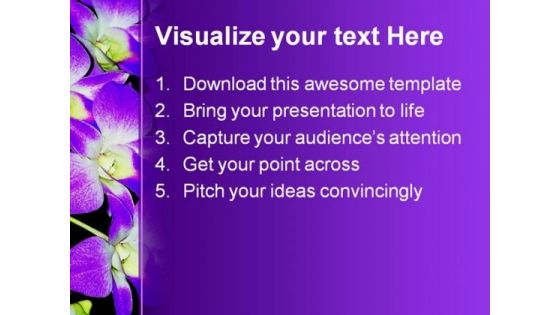 Purple Orchid Nature PowerPoint Template 0610