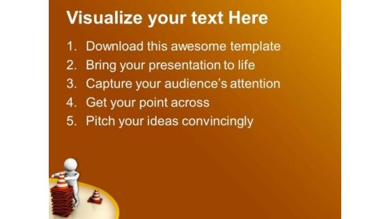 Put Safety On Road Construction PowerPoint Templates Ppt Backgrounds For Slides 0713
