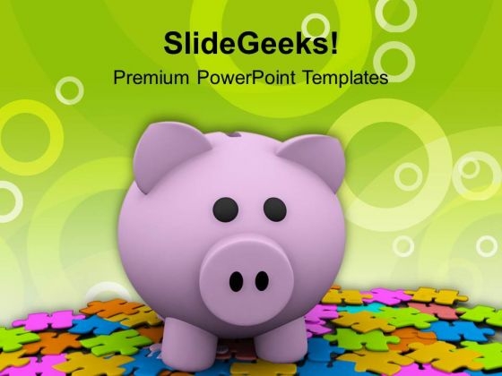 Puzzle And Piggy Bank Business PowerPoint Templates Ppt Backgrounds For Slides 0213