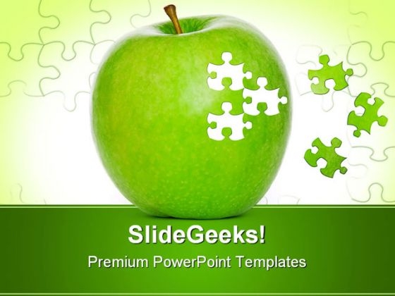 Puzzle Apple Food PowerPoint Themes And PowerPoint Slides 0711