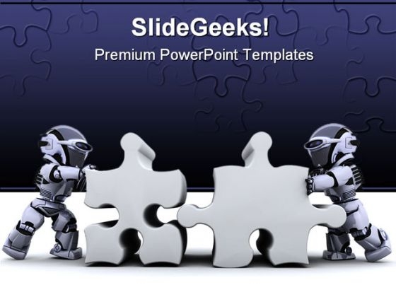 Puzzle Connected Business PowerPoint Template 0810