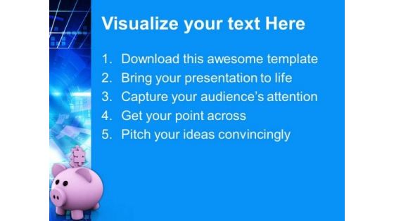 Puzzle Pieces On Piggy Bank Saving Business PowerPoint Templates And PowerPoint Themes 1012