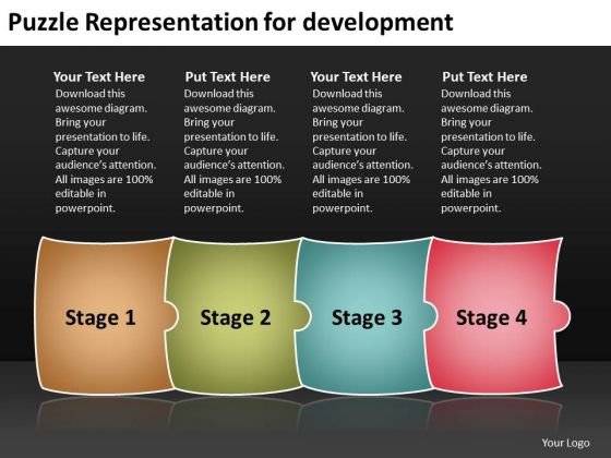 Puzzle Representation For Development Electronic Schematic Drawing PowerPoint Slides