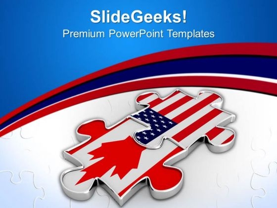 Puzzle Solution Of America Flag Nation PowerPoint Templates Ppt Backgrounds For Slides 0313