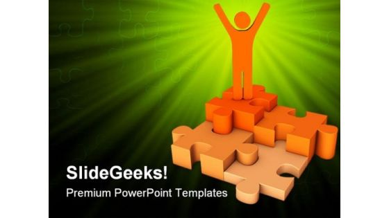 Puzzle Success PowerPoint Templates And PowerPoint Backgrounds 0711