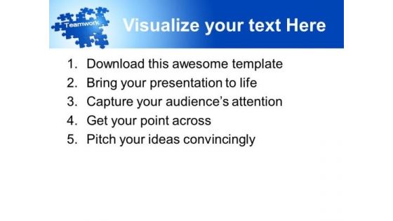 Puzzle With The Word Teamwork PowerPoint Templates And PowerPoint Themes 0812