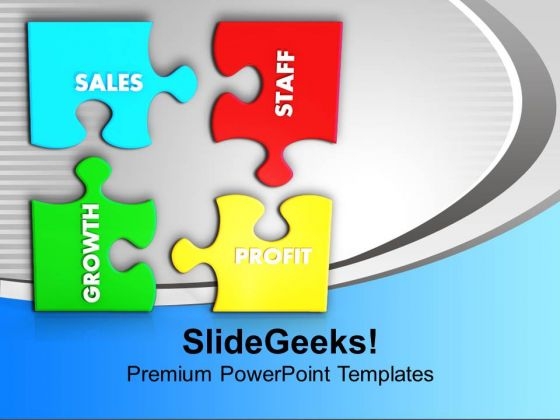 Puzzles With Sales Staff Growth Profit PowerPoint Templates Ppt Backgrounds For Slides 0113