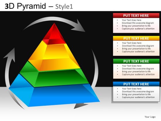 Pyramid Process Diagram PowerPoint Slide