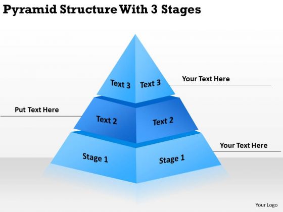 Pyramid Structur With 3 Stages Ppt Business Plan PowerPoint Slides