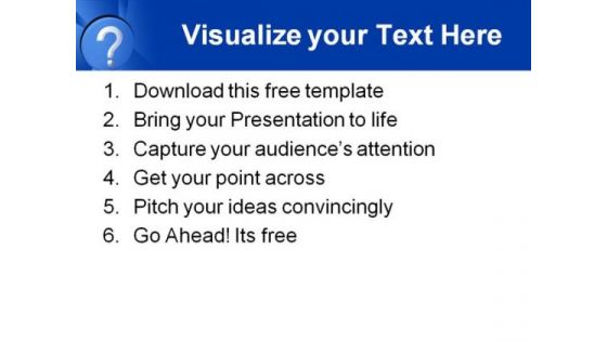 Question PPT Template with Blue Background
