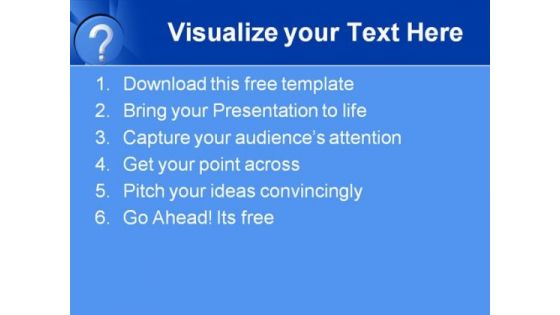 Question PPT Template with Blue Background