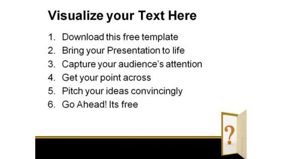 Question door PowerPoint Template