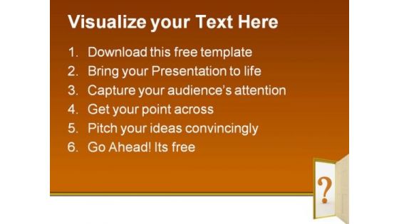 Question door PowerPoint Template