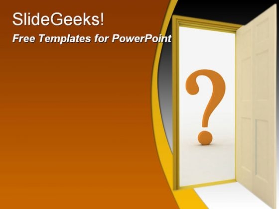 Question door PowerPoint Template