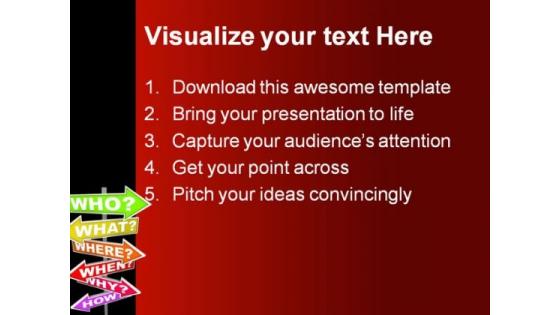 Questions Arrow Business PowerPoint Backgrounds And Templates 1210