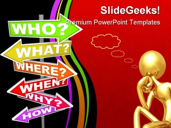 Questions Arrow Business PowerPoint Backgrounds And Templates 1210