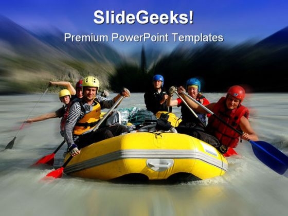 Rafting Sports PowerPoint Template 1110