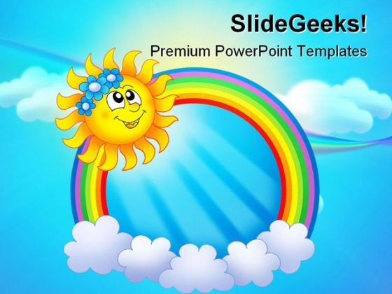 Rainbow Circle With Sun Nature PowerPoint Templates And PowerPoint Backgrounds 0711