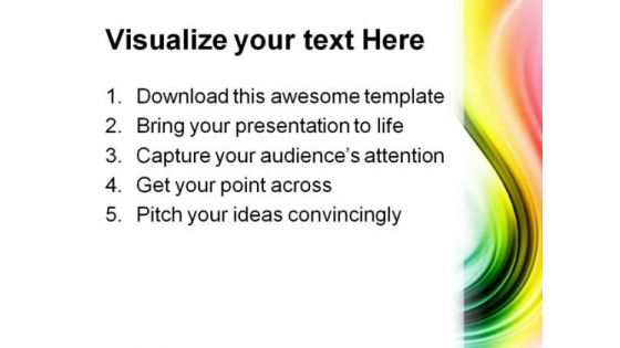 Rainbow Colors Wave Abstract PowerPoint Template 0910