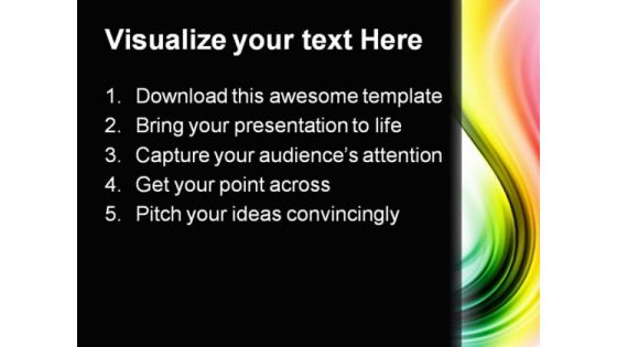 Rainbow Colors Wave Abstract PowerPoint Template 0910