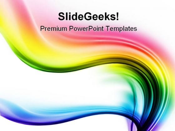 Rainbow Colors Wave Abstract PowerPoint Template 0910