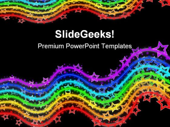 Rainbow Disco Star Lines Abstract PowerPoint Templates And PowerPoint Backgrounds 0711